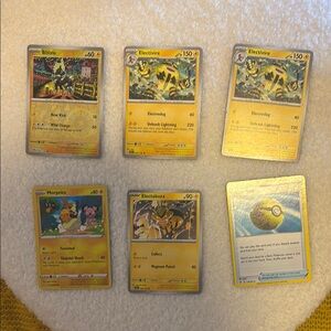 Pokemon Yellow Electric-Type Trading Cards Set